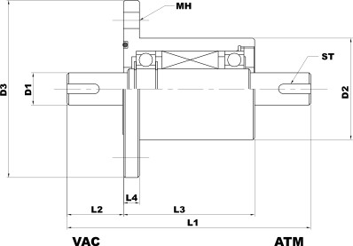Flange Mount Feedthrough Drawing