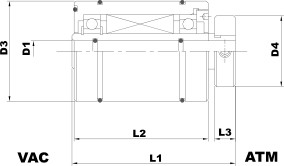 Hollow Shaft Cartridge Mount Feedthrough Drawing
